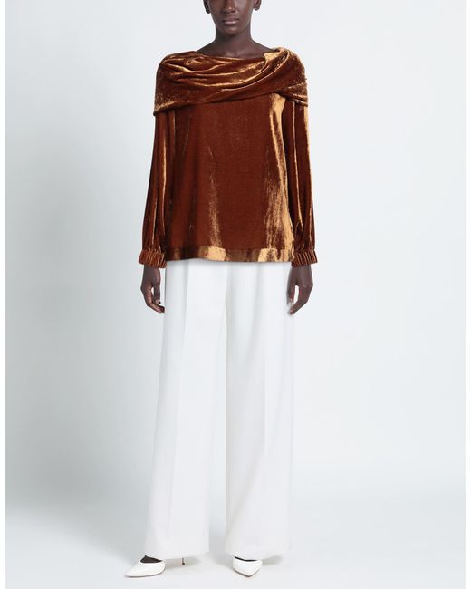 Semicouture Brown Top Viscose, Polyamide