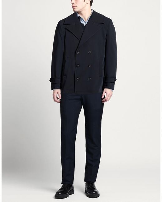 ALEX INGH Blue Midnight Coat Polyester, Elastane for men