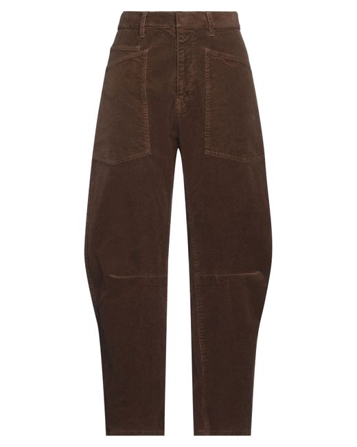Nili Lotan Brown Pants Cotton, Polyester, Elastane