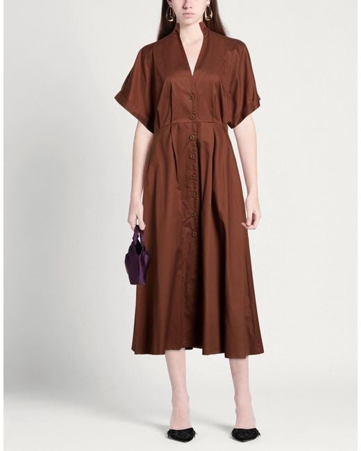 Compagnia Italiana Brown Midi Dress