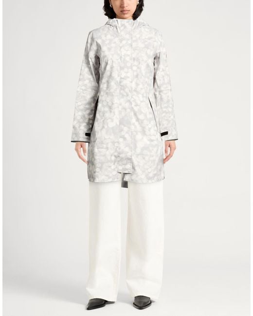 Canada Goose White Light Overcoat & Trench Coat Nylon, Elastane