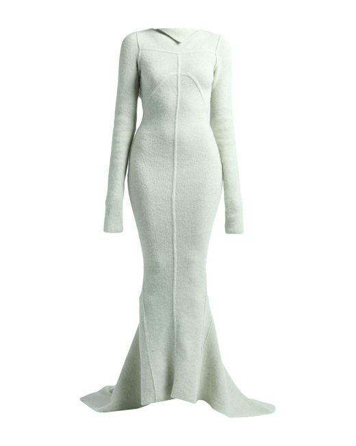 Rick Owens Green Maxi Dress Alpaca Wool, Polyamide, Wool, Elastane