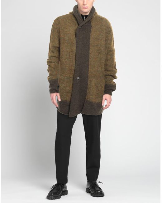Masnada Green Military Cardigan Wool, Mohair Wool, Polyamide for men