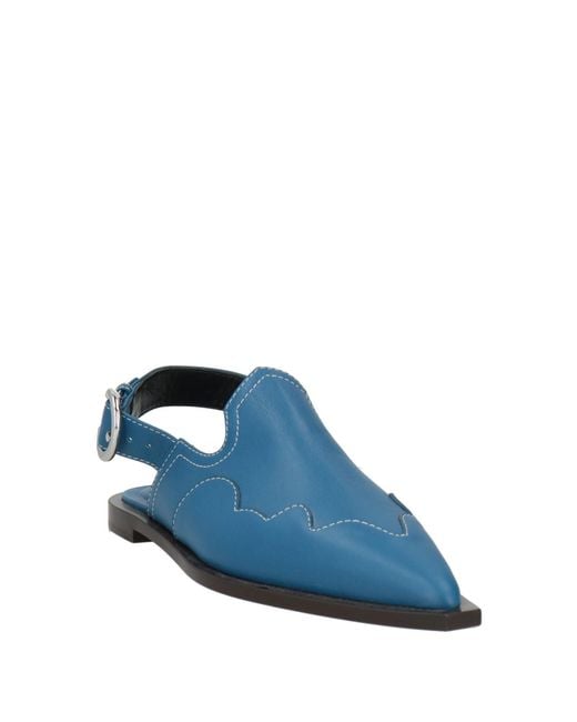 Cedric Charlier Blue Ballet Flats Leather