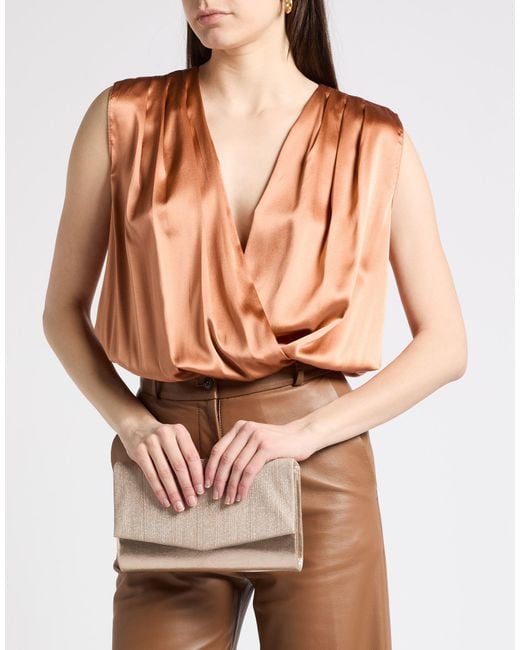 Pinko Red Rust Bodysuit Silk, Elastane, Polyamide