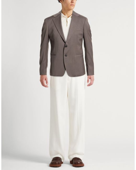 Low Brand Brown Blazer Virgin Wool for men
