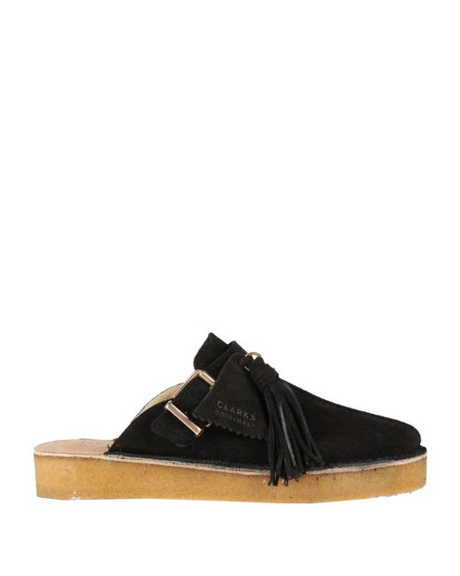 Clarks Black Mules & Clogs Leather