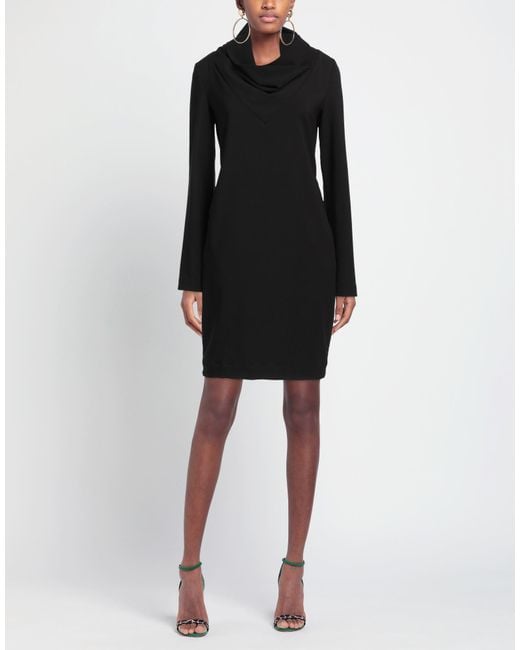 ALESSIA SANTI Black Mini Dress Polyester, Elastane