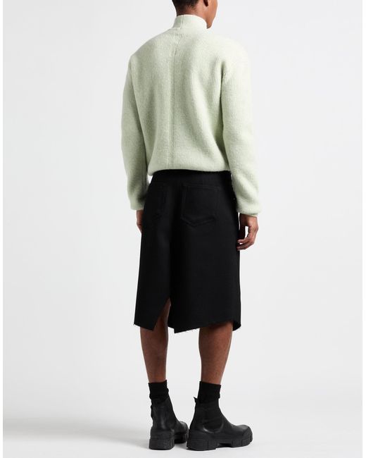 Rick Owens Black Midi Skirt Wool for men