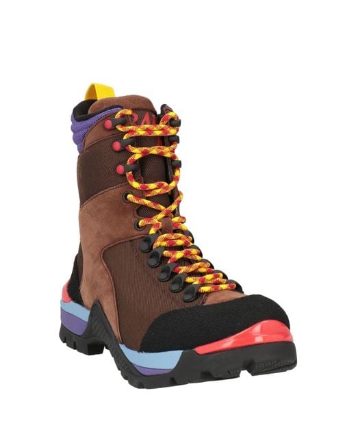 Bally Brown Hike Chocolate Ankle Boots Leather, Textile Fibers