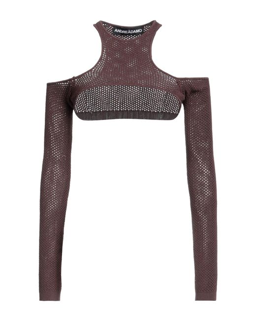 ANDREADAMO Brown Top Viscose, Polyester, Polyamide, Elastane