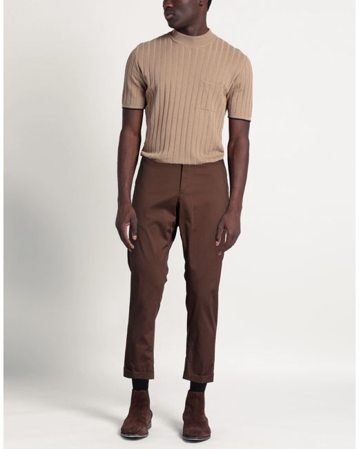 Massimo Rebecchi Brown Pants Cotton, Polyamide, Elastane for men