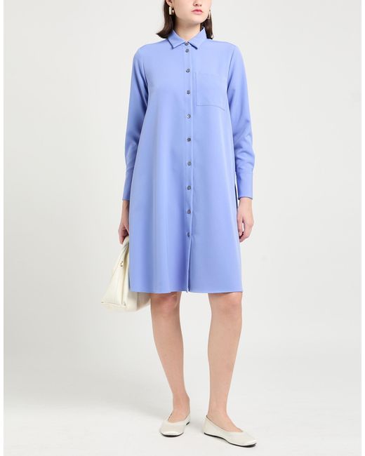 Robert Friedman Blue Lilac Midi Dress Polyester, Elastane