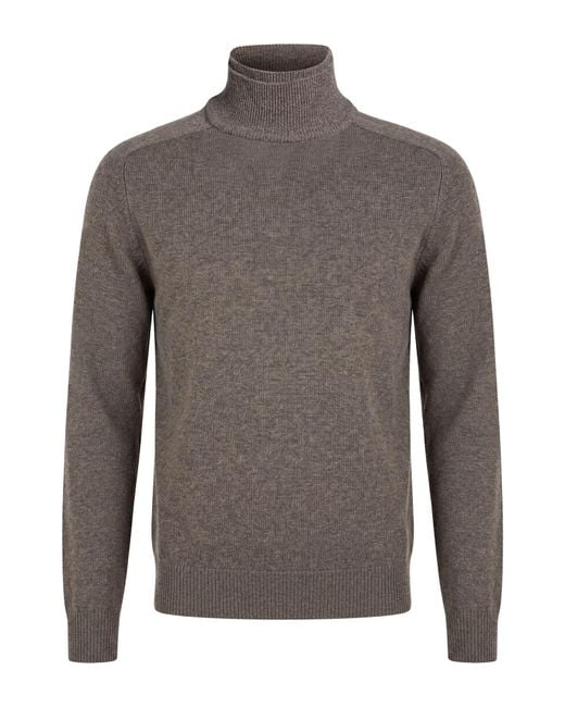 Paolo Pecora Gray Turtleneck Virgin Wool for men