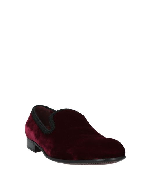 Dolce & Gabbana Red Loafers Viscose, Cotton for men