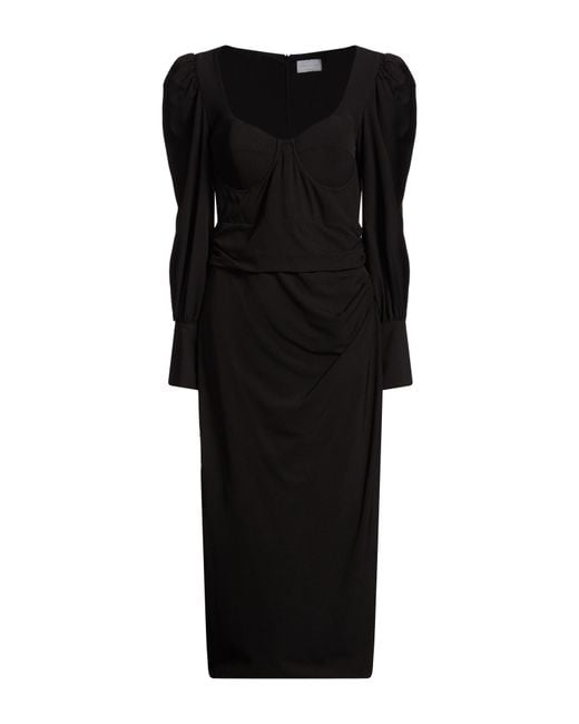 Violante Nessi Black Midi Dress Polyester, Elastane