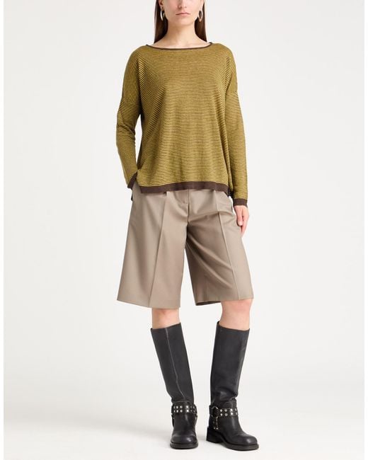 ALESSANDRO ASTE Green Mustard Sweater Linen