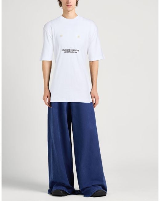Acne White T-Shirt Cotton for men