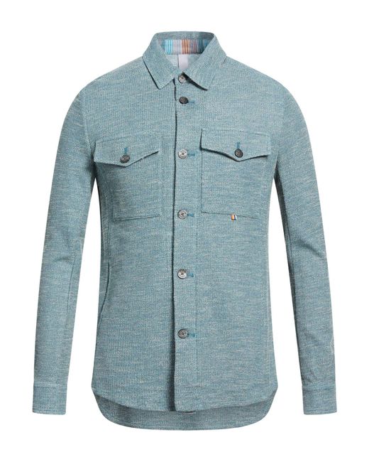 DISTRETTO 12 Blue Shirt Polyester, Cotton for men