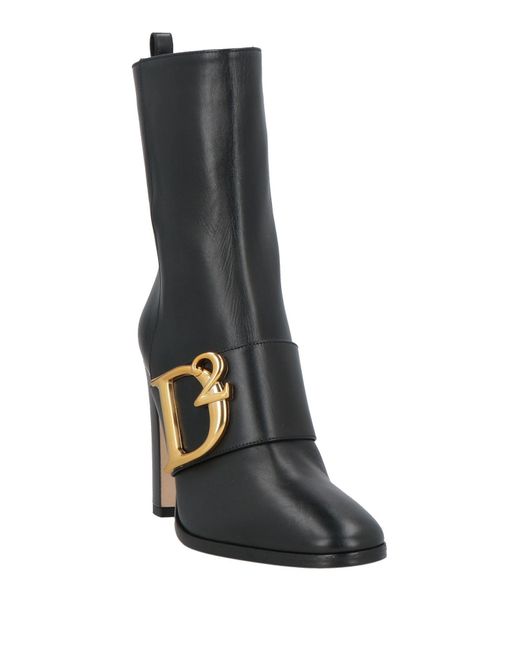 DSquared² Black Ankle Boots Leather