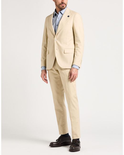 Lardini Natural Suit Cotton, Polyester, Elastane for men