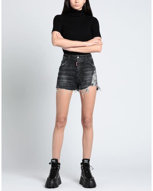 DSquared² Black Denim Shorts