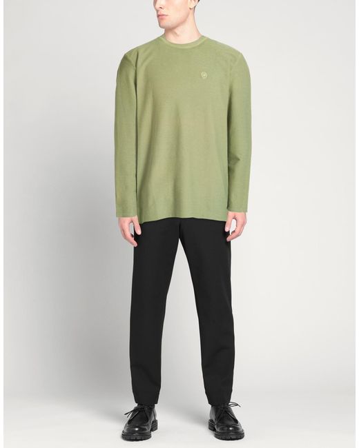 DISTRETTO 12 Green Military Sweatshirt Cotton, Elastane for men