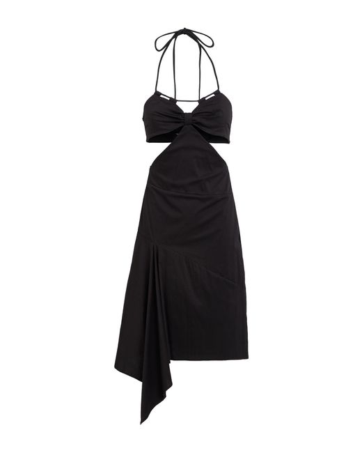 Pinko Black Midi Dress Cotton, Polyamide, Elastane, Polyester
