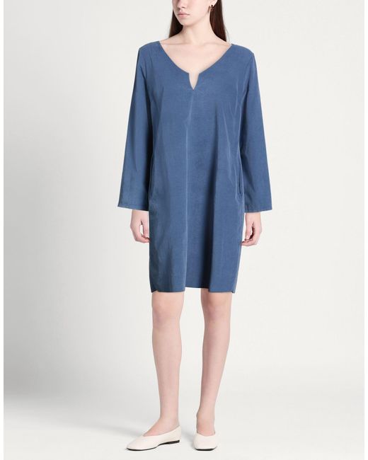 TREBARRABI® Blue Mini Dress Cotton, Elastane
