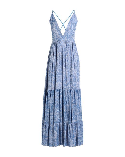 FACE TO FACE STYLE Blue Maxi-Kleid