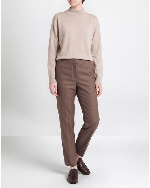 Clips Brown Light Pants Polyester, Viscose, Elastane