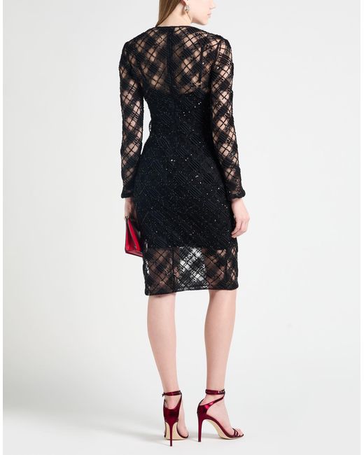 Elisabetta Franchi Black Midi-Kleid