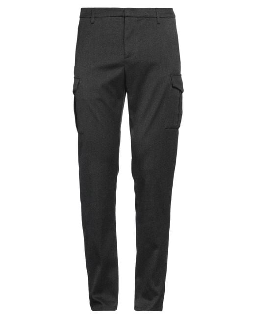 Dondup Gray Charcoal Pants Polyester, Viscose, Cotton, Elastane for men