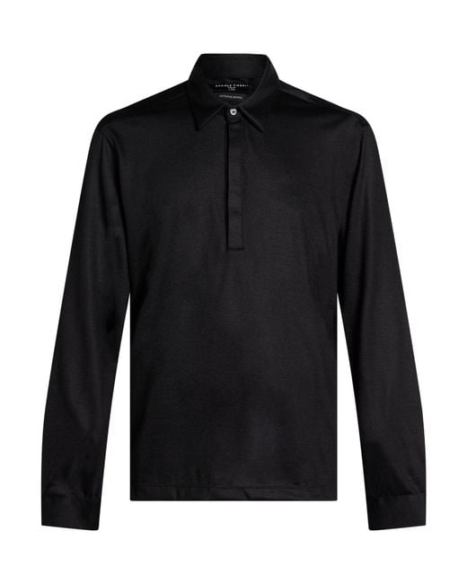 Daniele Fiesoli Blue Lab Polo Shirt Merino Wool for men
