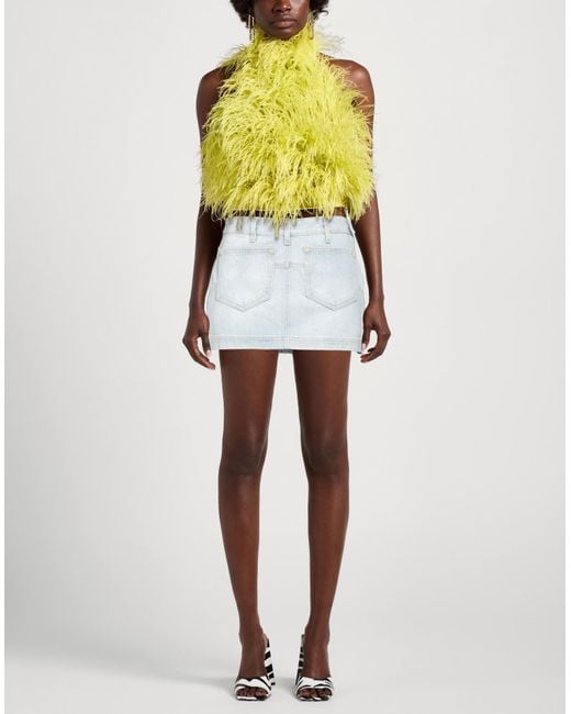 The Attico Blue Denim Skirt Cotton