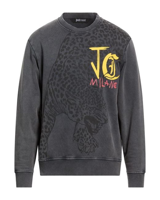 Just Cavalli Gray Sweatshirt Cotton for men