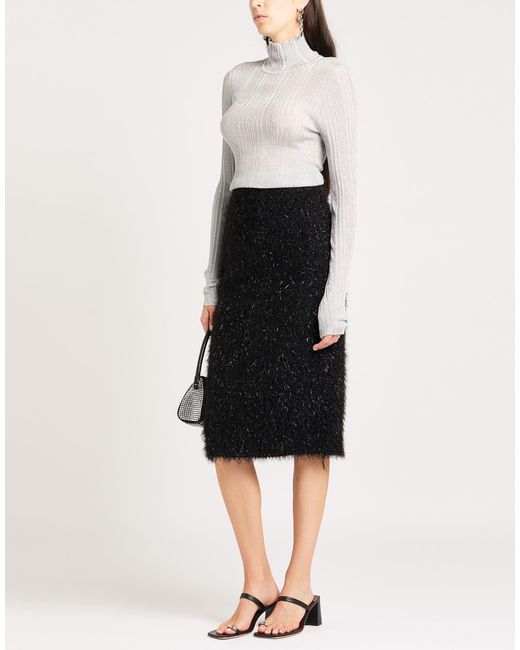 Liviana Conti Black Midi Skirt Polyamide, Viscose, Polyester, Silk