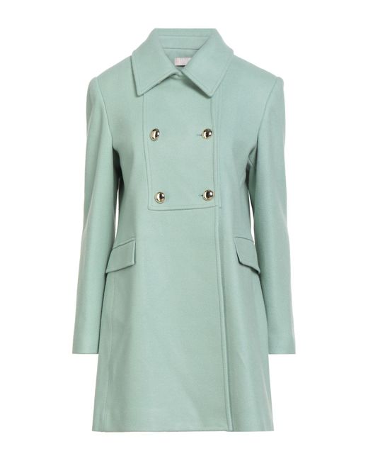 Liu Jo Green Coat Polyester, Acrylic, Wool