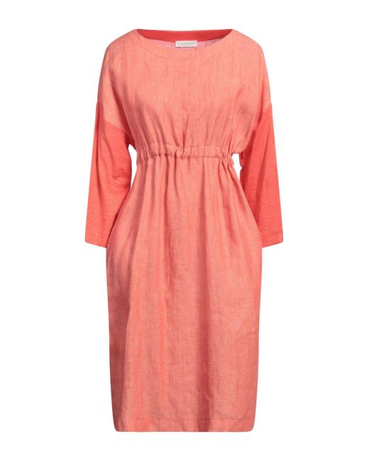 Le Tricot Perugia Pink Coral Midi Dress Linen