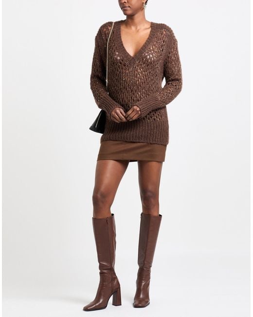 Blugirl Blumarine Brown Chocolate Sweater Polyamide, Acrylic, Polyester, Mohair Wool