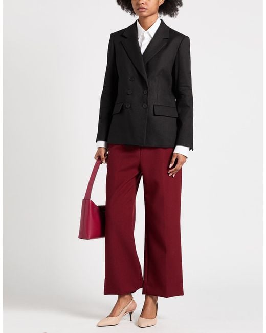 Sandro Black Blazer Linen, Cotton, Elastane