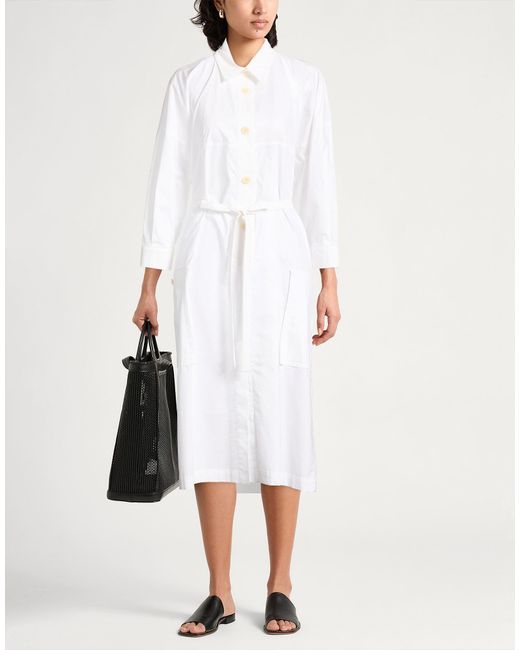 Gentry Portofino White Midi Dress Cotton