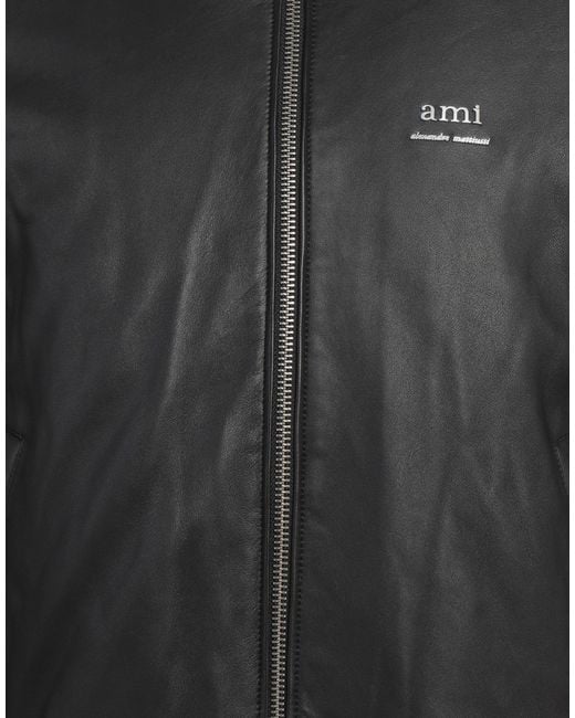 AMI Black Jacket Lambskin for men