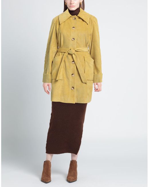 Jijil Yellow Overcoat & Trench Coat