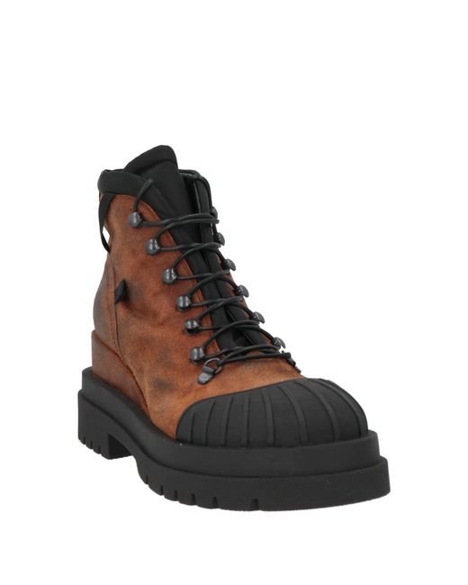 Premiata Brown Ankle Boots Leather, Textile Fibers