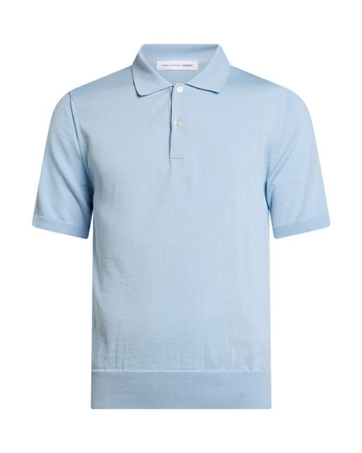 Comme des Garçons Blue Sky Polo Shirt Polyester, Cotton for men
