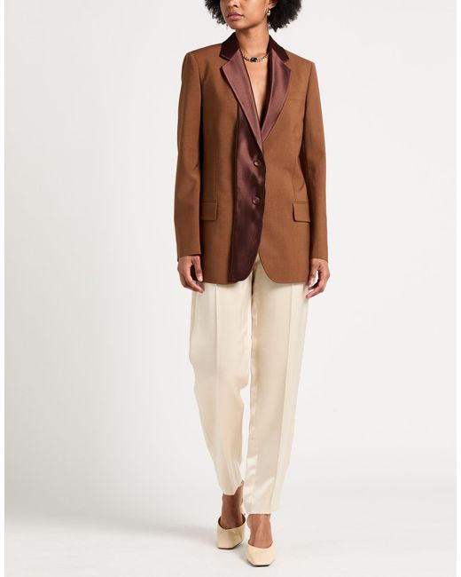Fendi Brown Blazer Wool, Mohair Wool, Silk