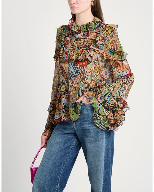 Etro Green Top Silk