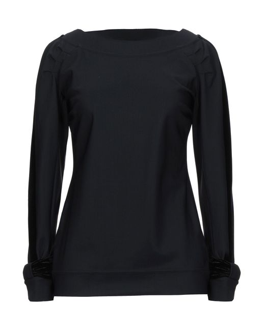 La Petite Robe Di Chiara Boni Black T-Shirt Polyester, Polyamide, Elastane