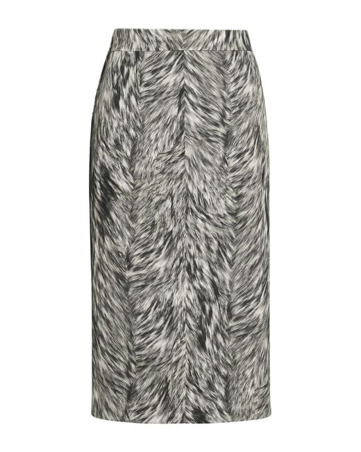 Dolce & Gabbana Gray Midi Skirt Silk, Elastane
